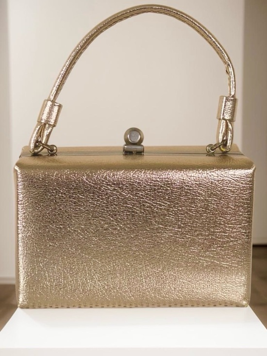 Dover Handbags - Vintage Dover Metallic Gold Box Handbag with Top Handle